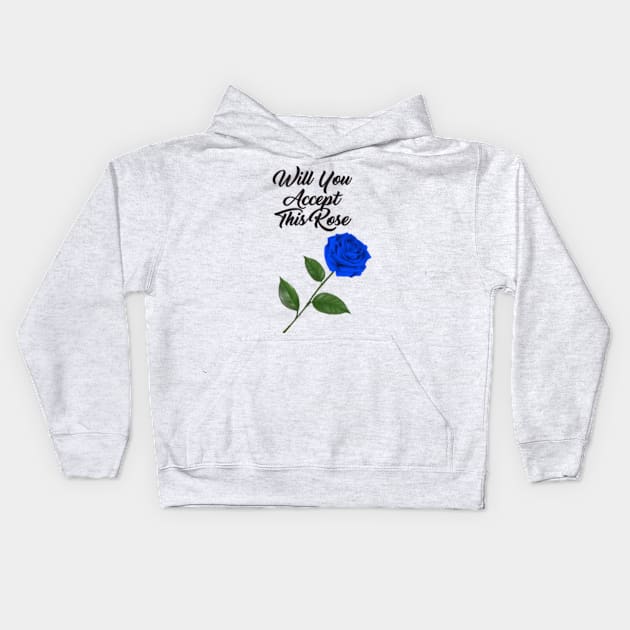 Flower Blue Rose Kids Hoodie by mosatu